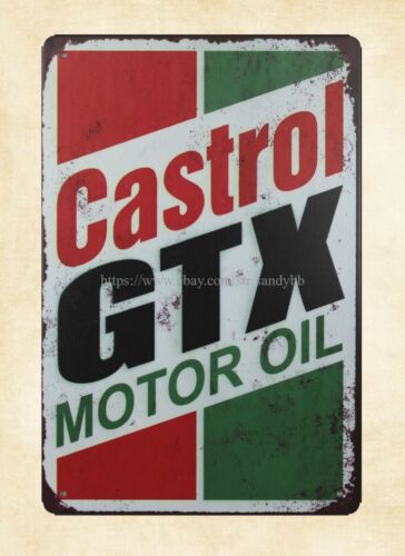 Castrol Oil Gtx - Gartenreproduktionen Castrol GTX Motoröl Metallblechschild