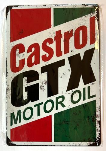 Castrol Oil Gtx - Castrol GTX Motoröl Vintage Neuartiges Metallschild