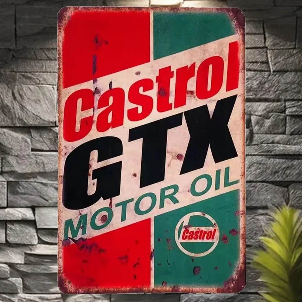Castrol Oil Gtx - Vintage Castrol GTX Motoröl Blechschild, Retro